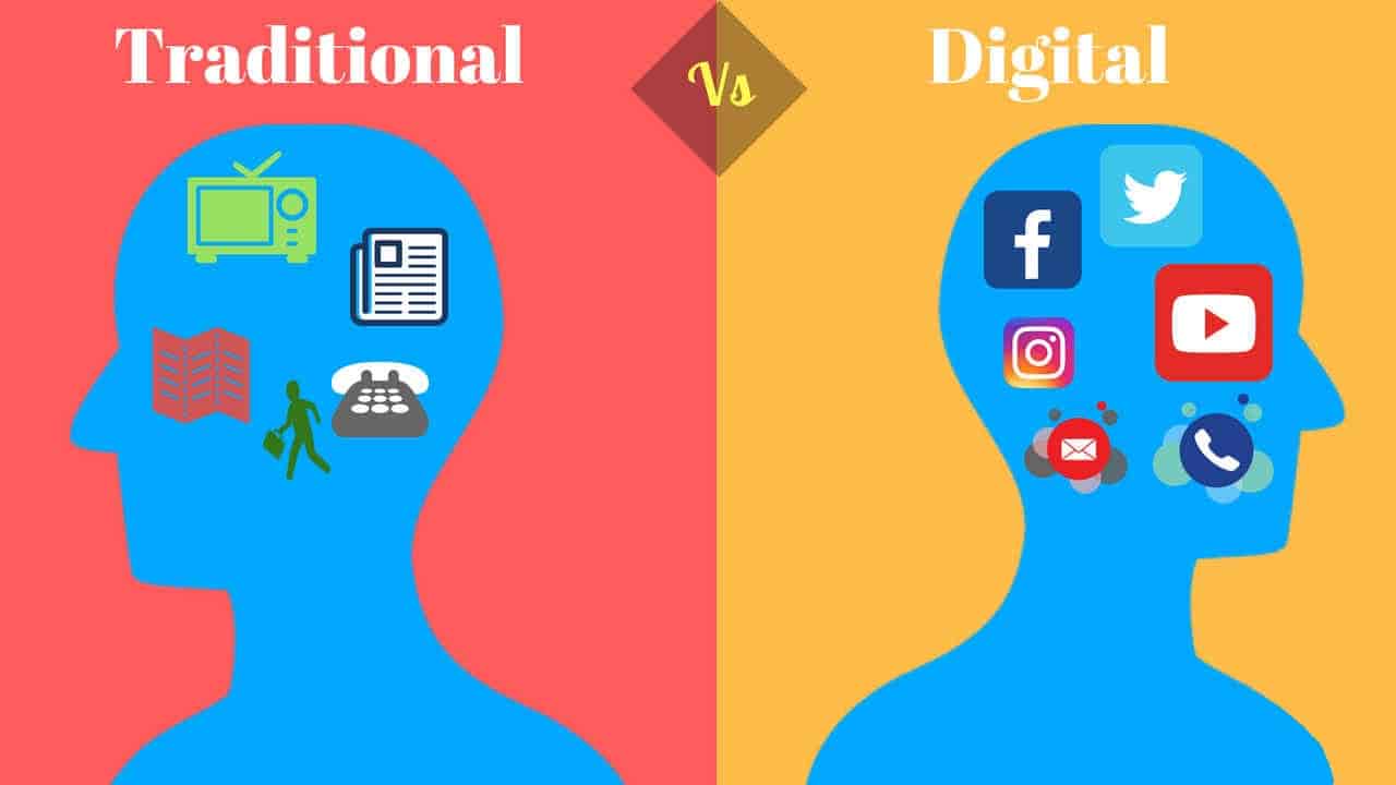 Digital Marketing for Beginners traditionl marketing versus digital marketing